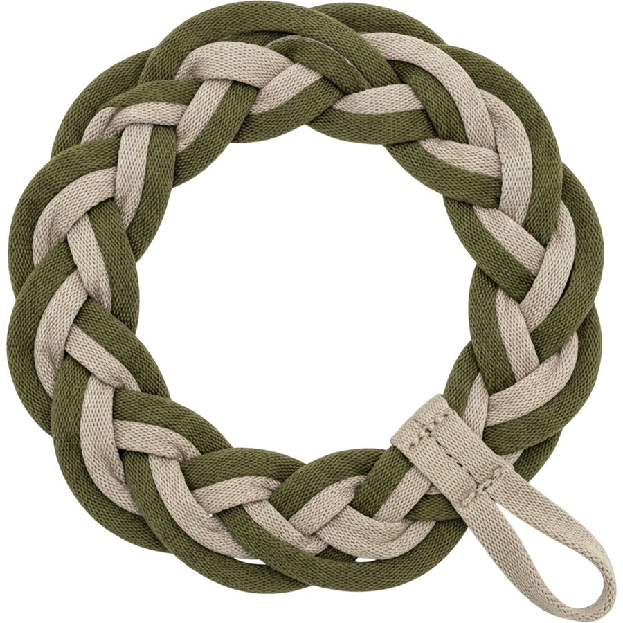 Xkdwp Braided Flat Band Shower Ring Olive Stone