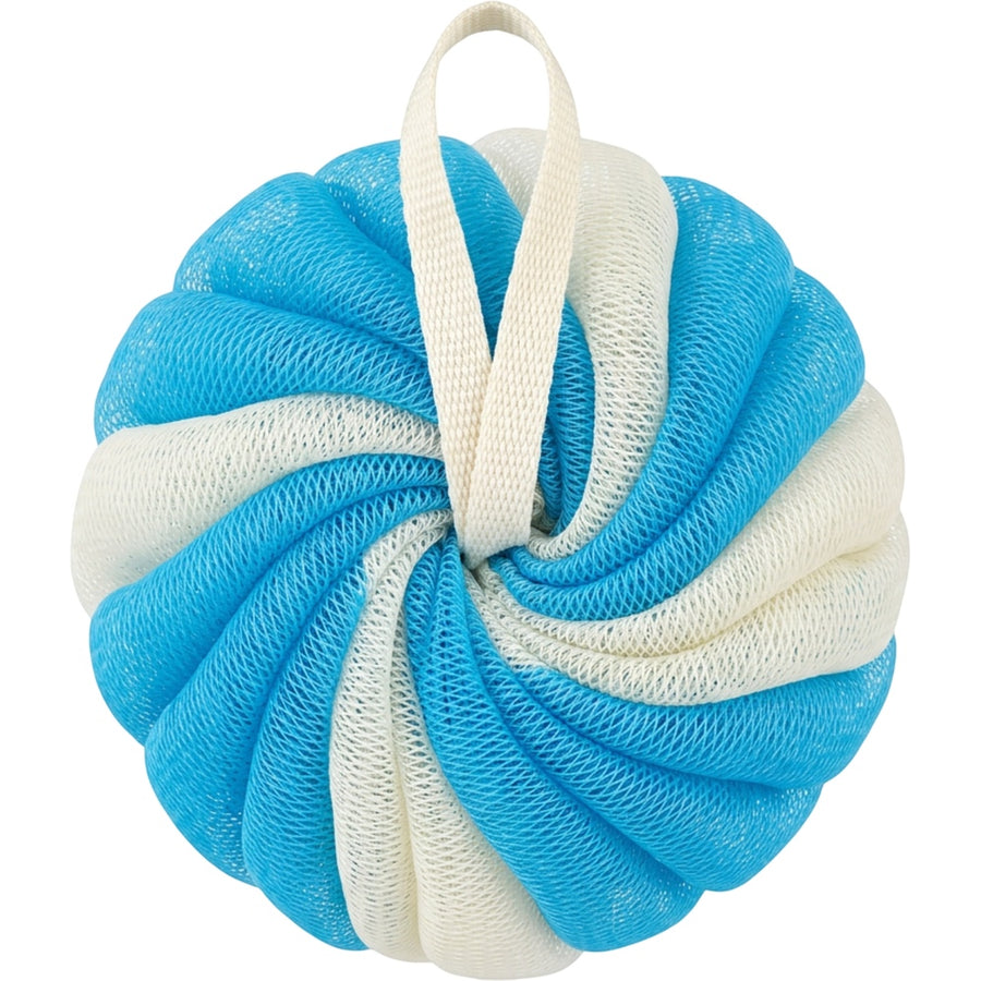 Xkdwp Spiral Mesh Ribbon Bath Pouf Sky Ivory